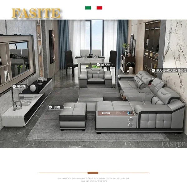 Genuine Leather Sofa Cama Leather Couch Big Sofas Sleeper Sofa Set Living Room Furniture Sofas Modern Sectional Sofa