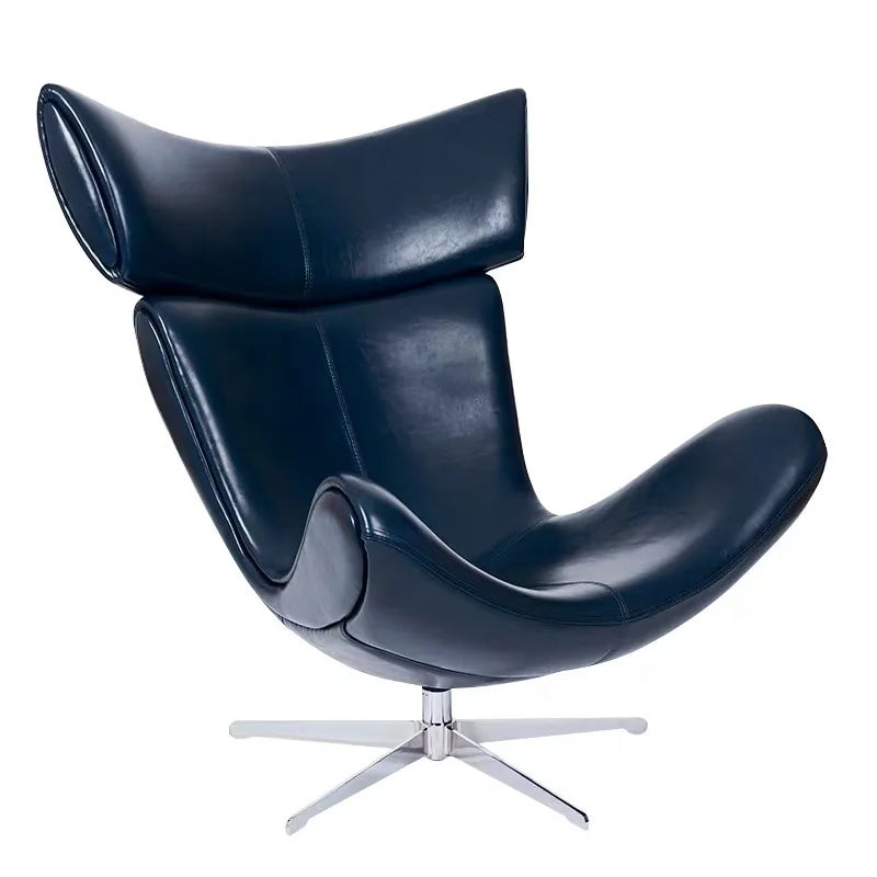 U-BEST European home bedroom leather stainless steel furniture lazy upholstered accent chair Imola chair recliner chair