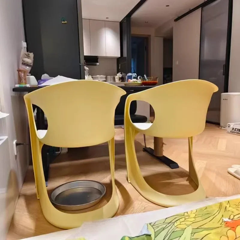 Nordic Simple Design Art Curved Chair Home Balcony Backrest Living Room Dining Room Chair Home Decor Bedroom Dressing Chair