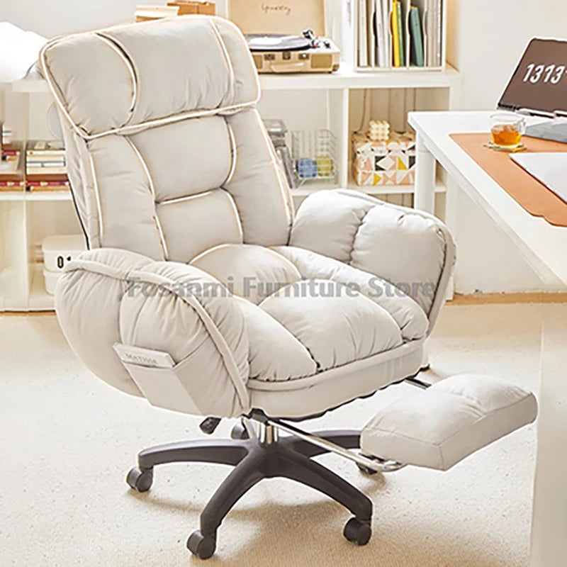 Comfort Soft Desk Chair with Adjustable Armrests Home Office Ergonomic Wide Seat Computer Chairs High-Back Gaming Recliner Chair