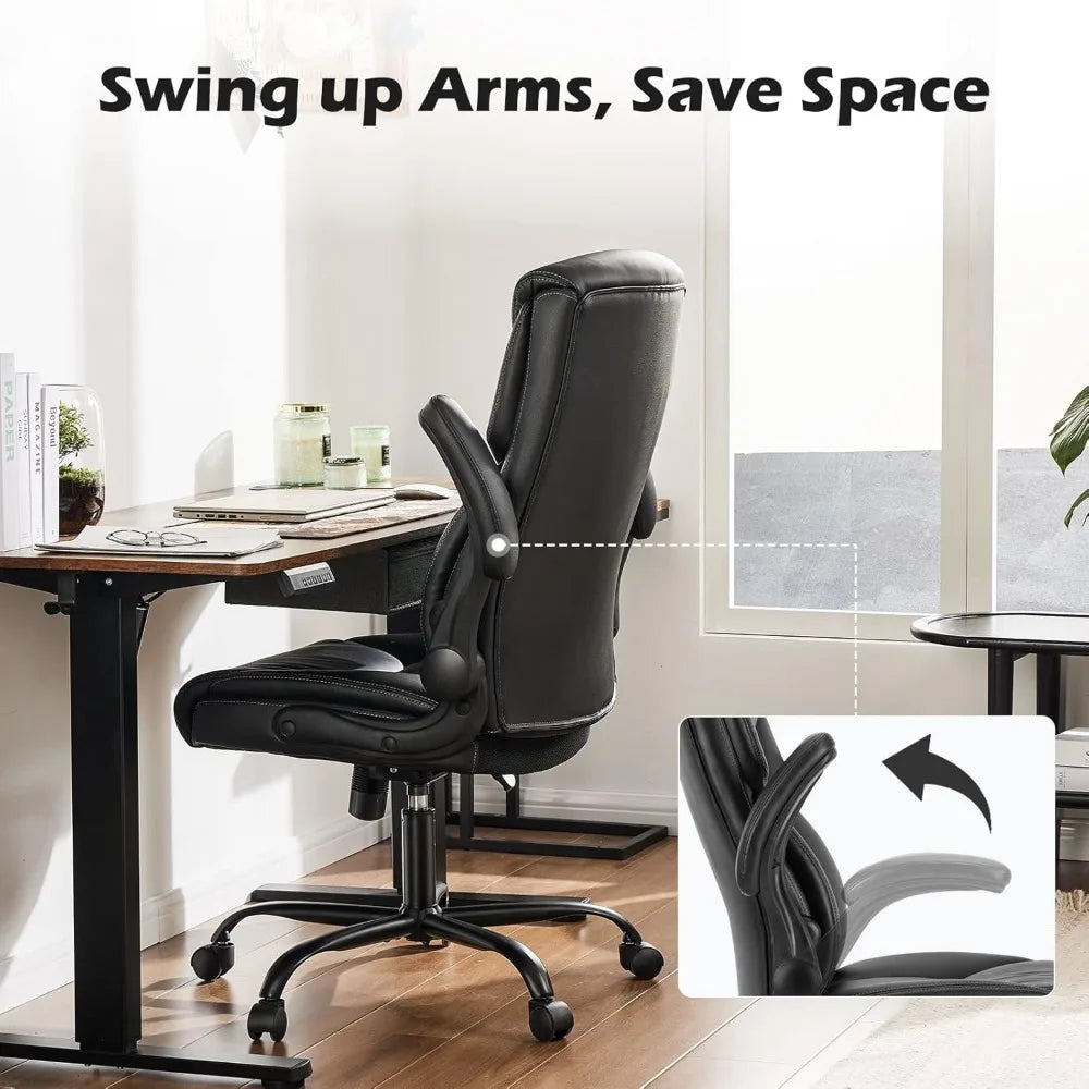 Ergonomic Office Chair with Adjustable Armrests, Lumbar Support, and Durable Metal Base for Comfortable Work or Gaming