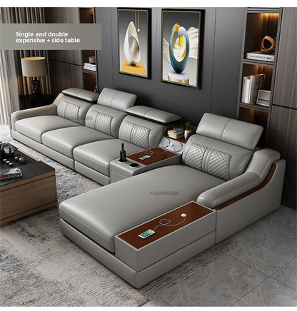 Italian Light Luxury Living Room Sofas Combination Nordic Double Sofas for Living Room Home Furniture Designer Leather Back Sofa