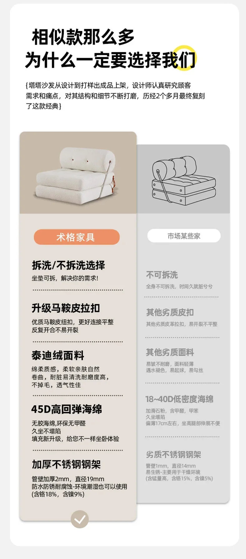 Convertible Folding Fabric Sofa Chair Bed with Reclining Backrest
