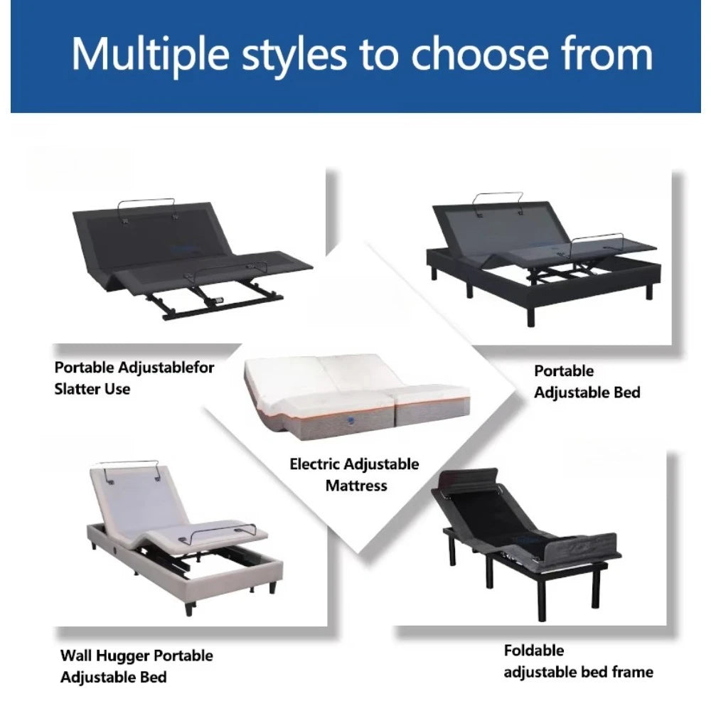 Factory OEM Okin Motor King Bed and Queen Electric Adjustable Bed Frame Smart Bed with Massage