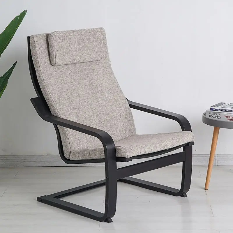 Nordic Lounge Chair - Solid Wood Armrest Recliner for Balcony & Nursery