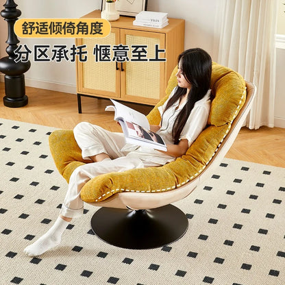 Nordic single sofa chair, living room balcony sun lazy chair, can lie down and sleep modern simple wind leisure swivel chair