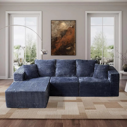 108'' Modular Cloud Sectional Sofa L-Shaped Deep Seat Couch with Right Chaise Living Room Boneless Couches for Comfortable