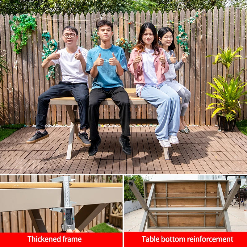 Factory Wholesale Good Quality Modern Wpc Patio Table And Chairs Set Talking Dining Furniture
