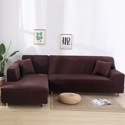 Elastic Solid Color Sofa Cover for Living Room All-inclusive Spandex Couch Cover Sectional Furniture Slipcover 1/2/3/4 Seater