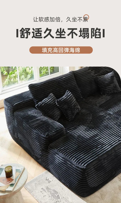 Vacuum compression fabric large size sofa living room combination lazy sofa bed
