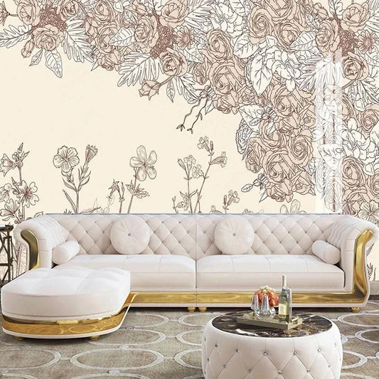 Custom 3D Photo Wallpaper Vintage Hand-painted Abstract Flower Wall Painting Living Room Decorative TV Background Papier Peint
