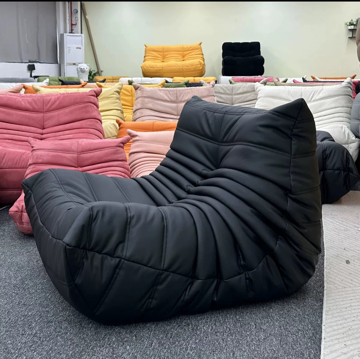 Lazy sofa, togo caterpillar sofa, light luxury, simple Internet celebrity creative chair, suede freehand space recliner