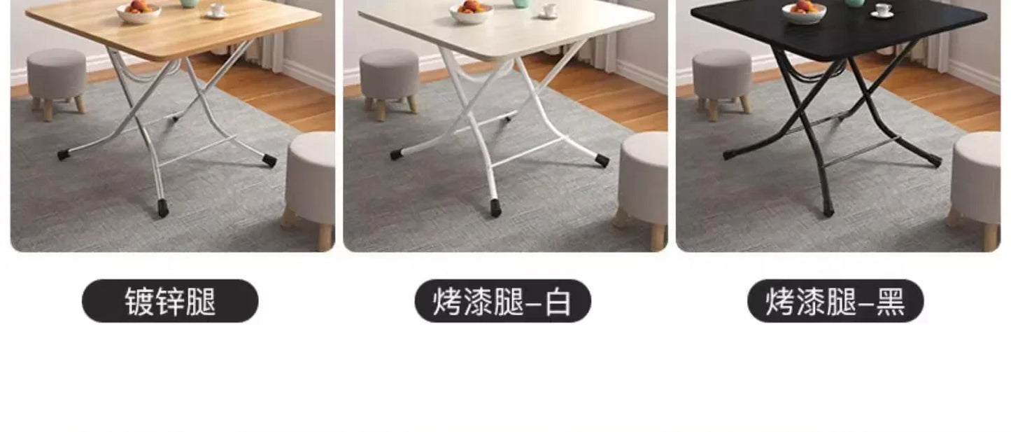 Furniture Folding  Dining Table Home Rental House Simple Small Apartment Dining Round  Foldable Outdoor Stall Small Square Table