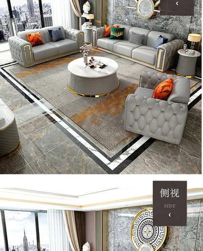 A2-7   new light luxury leather sofa living room combination size modern simple first-layer cowhide sofa