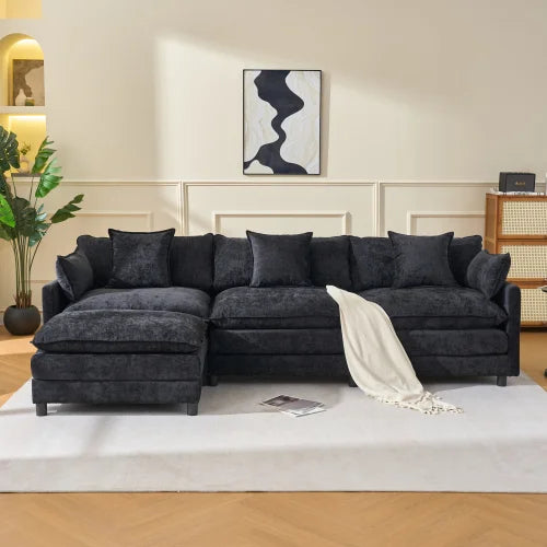 Modular Sectional Cloud Couch with Ottoman for Living Room, Bedroom and Apartment 108