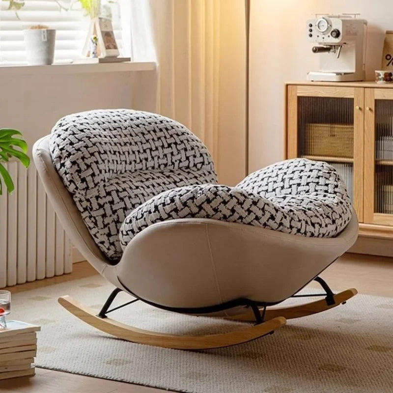 Simple Recliner Wooden Chair Accent Nordic Cheap Bedroom Rocking Living Room Chairs Designer Comfy Fotele Do Salonu Furniture