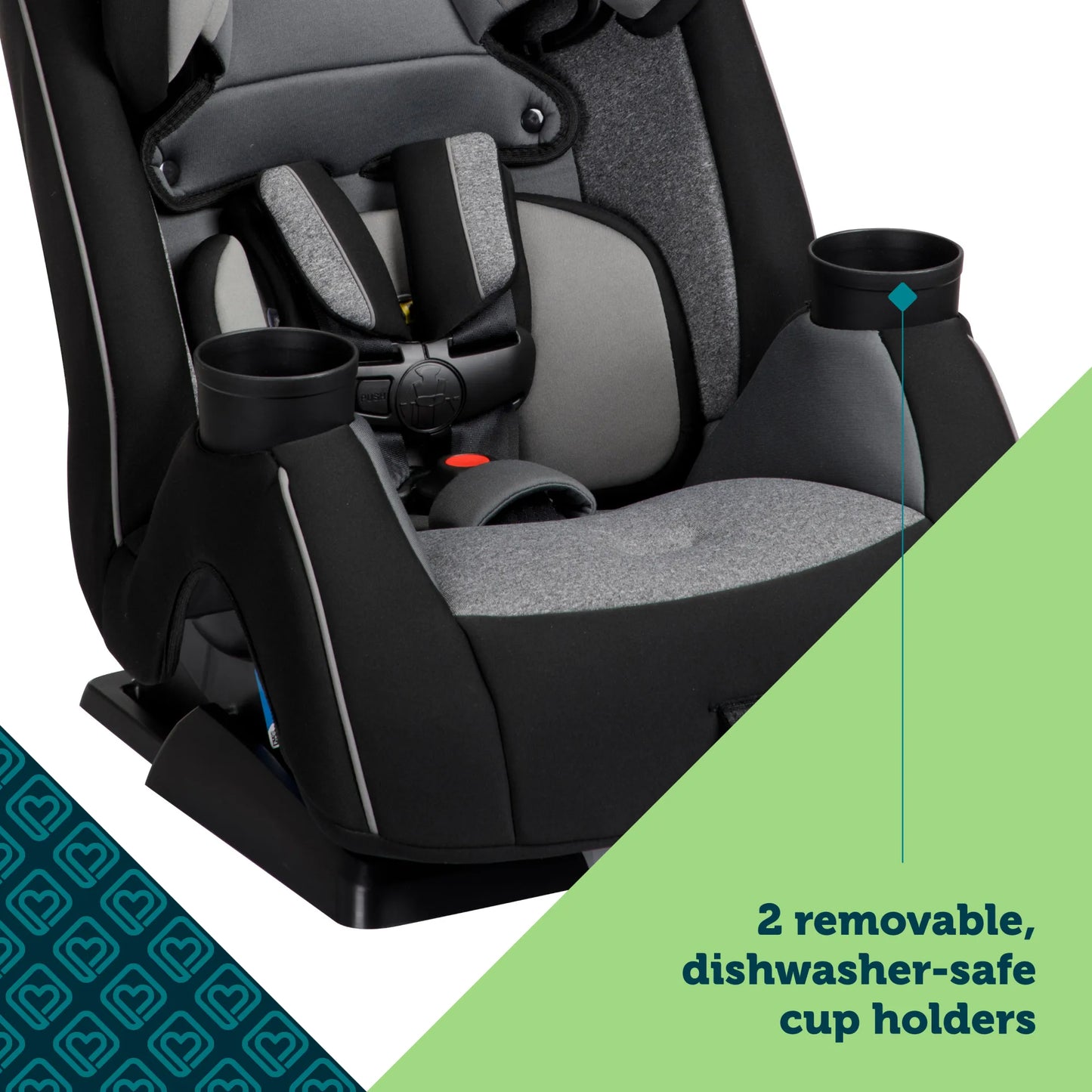 High Back Booster Car Seat with 5-Point Harness, 22-110 lbs, Granite Gray