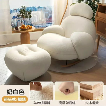 Pink Modern Lounge Recliner Chair - Nordic Style Designer Home Furniture for Comfortable Back Support