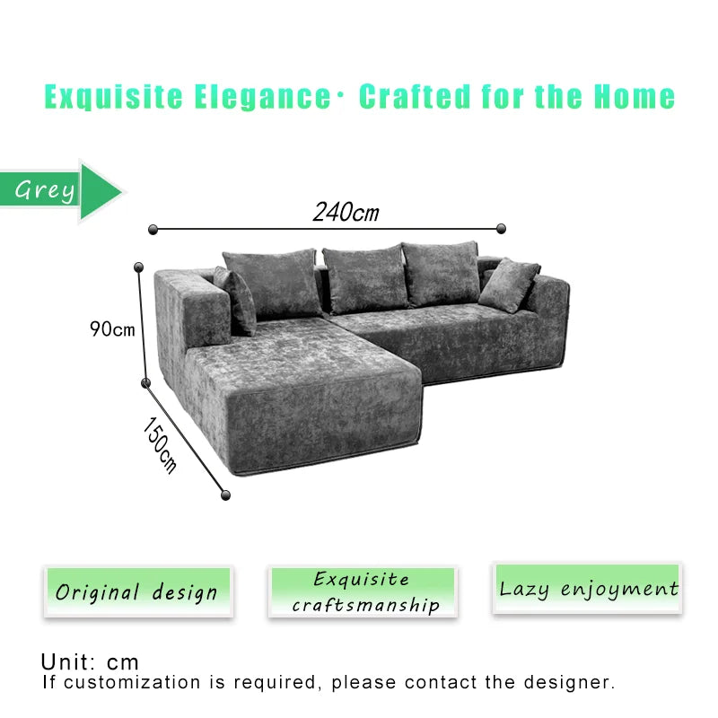 Foam Modular Vacuum Upholstery Reclining Chaise for Living Room Apartment Compact Fabric Sofa in Box Sponge Compressed Sofa Bed