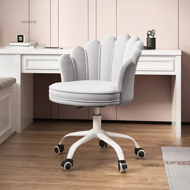 Creative Simple Fabric Petal Office Chairs Household Bedroom Gaming Chairs Lift Backrest Computer Chair for Study Desk Chair WW