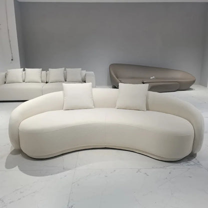 Y  Lamb velvet sofa, living room curved cashew sofa, beauty salon, clothing store, resting area, moon sofa