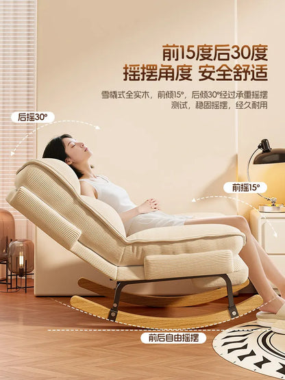 Rocking chair Reclining chair Adults can sleep and lie down Lunch break  New balcony Home leisure Lazy sofa