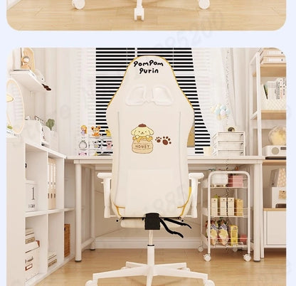 Pink Cute Gaming Chair Ergonomic Internet Celebrity Live Broadcast Computer Chair Home Office Lifting Rotating Reclining Seat