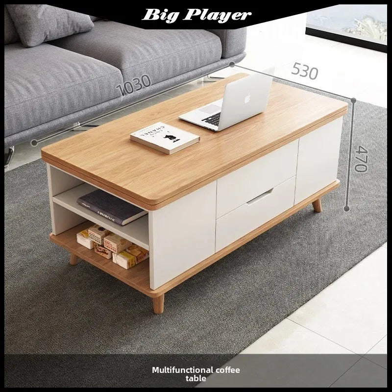 Creative Folding Dining Table Dual-Use Small Apartment Simple Unique Living Room Retractable Lifting Coffee Table Furniture