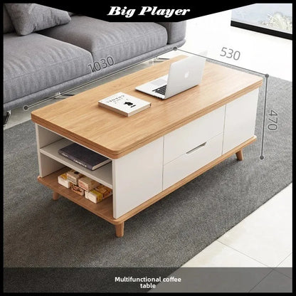 Creative Folding Dining Table Dual-Use Small Apartment Simple Unique Living Room Retractable Lifting Coffee Table Furniture