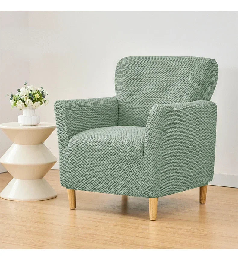 Jacquard Club Tub Sofa Cover Elastic Single Armchair Slipcover Stretch Spandex Chair Slipcover for Bar Counter Living Room