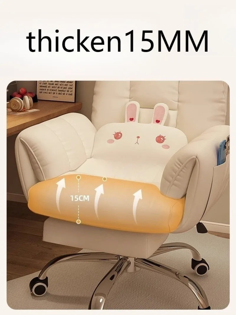 Computer Chair Office Backrest Lazy Sofa Chair Bedroom Reclining Seat Adjustable E-sports Chair Office Furniture with Footstool