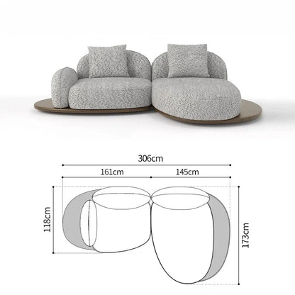 Living Room Coffee Table Designer Creative Three-person Log Style Furniture Modern Simple Modern Morocco Fabric Sectional Sofas