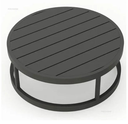 Outdoor Waterproof Sun Protection Garden Sofas Curved Outdoor Sofa Aluminum Alloy Courtyard Villa Reception Sofa Coffee Table A