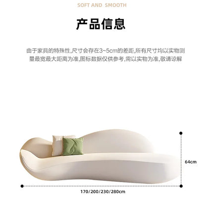 Beauty salon sofa light luxury high sense curved rest area reception special-shaped living room small apartment