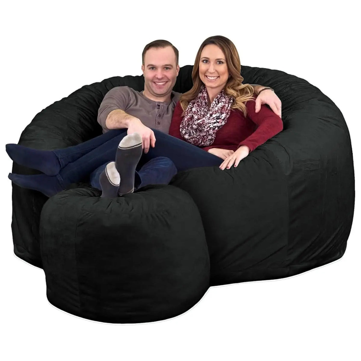 6ft Bean Bag Chair & Footstool, Oversize Bean Bag Chair for Adults, Comfy Chair Bean Bag Couch Lounge Sofa Loveseat, Customized