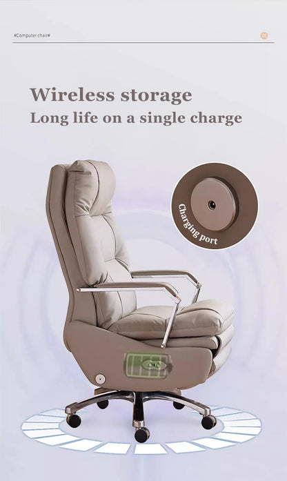 High-end Electric Leather Office Chair with Massage Function Luxury Multifunctional Large Class Computer Chair  Chair gamer