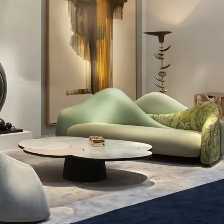 Modern Designer Furniture Luxury Sofas Velvet Fabric Curved Sofa For Home Salon Villa Hotel