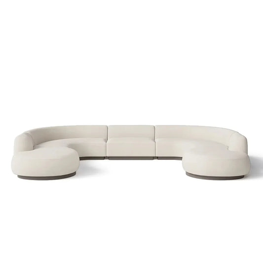 A Modern Three-seat Reclining Combination Sofa Convertible