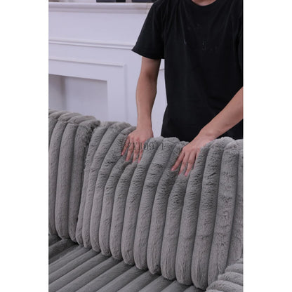 122" pull-out sofa, plush fabric sofa bed ports and comfortable upholstery, oversized U-shaped sectioned sofa