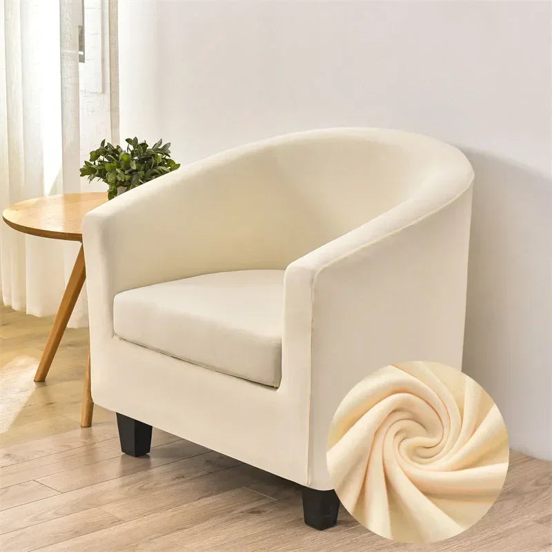 Elastic Club Chair Covers Solid Color Bath Tub Sofa Covers Single Cafe Bar Armchairs Slipcovers with Seat Cushion Cover Home