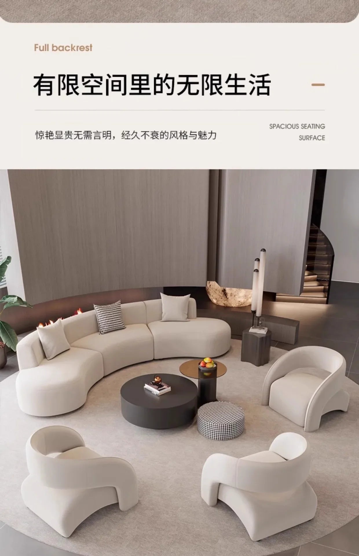 Hotel lobby sofa coffee table combination sales office negotiation rest area reception beauty salon club corner arc