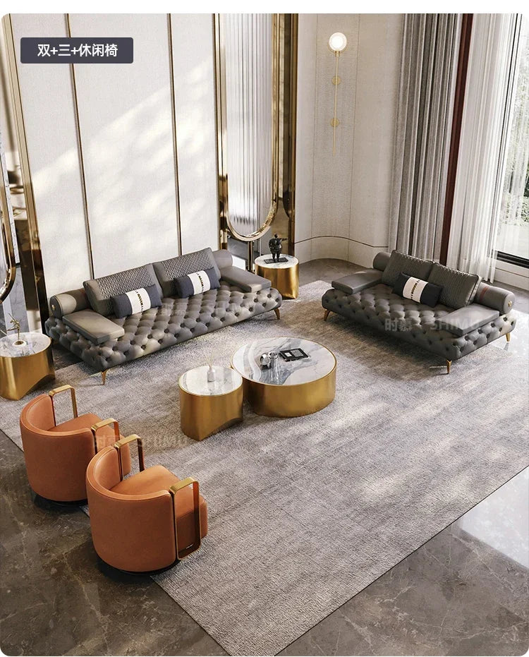 Italian Genuine Leather Sofas Sectional Modern Luxry Designer Loveseat Sofa 3 Piece Set Woonkamerbanken Living Room Furniture