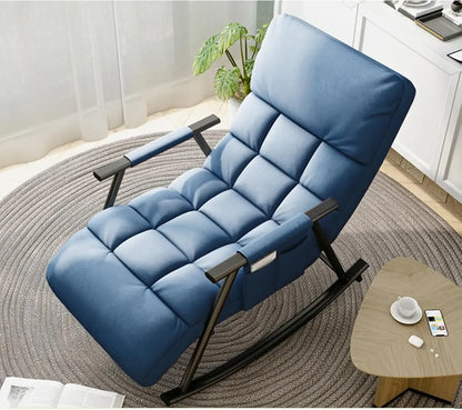 Lazy Rocking Chair Washable Technology Cloth Relaxation And Comfort Lounge Chairs 5 Angle Adjustment Detachable Recliner Chair