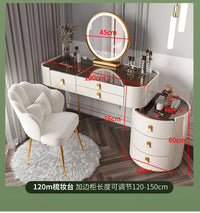 Solid wood new dresser glass bedroom modern simple style light luxury Internet celebrity small makeup table rock slab makeup