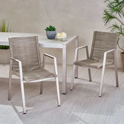 Steel Conversation Accent Furniture for Patio (Set of 2) for Porch, Backyard, Garden, Indoor