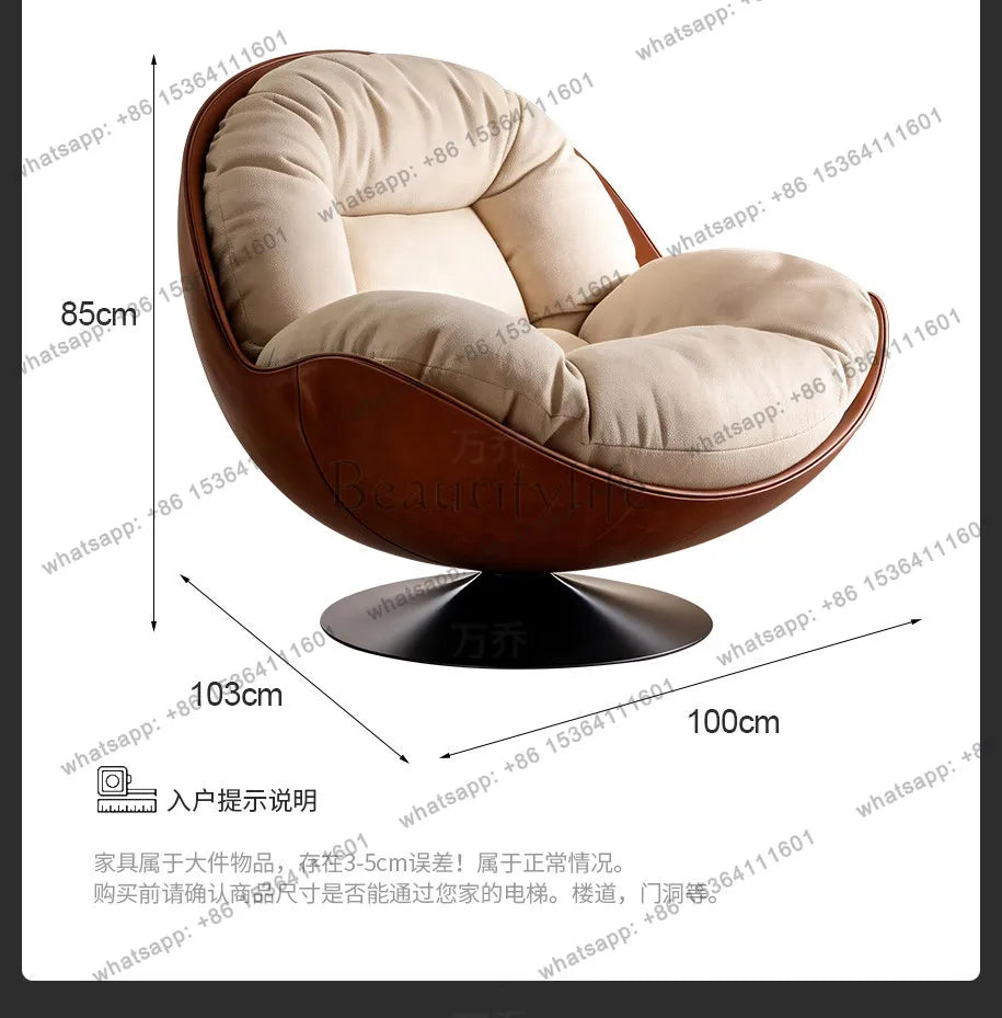 yj9 Light luxury modern leisure swivel chair, Nordic recliner advanced lazy