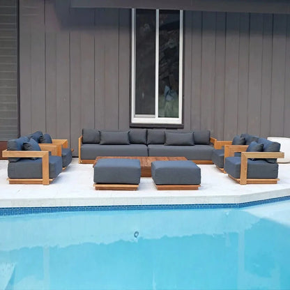 Outdoor Sofa Set Garden Furniture Lounge Furniture Sofa Outdoor Sofa Set Waterproof Aluminum Alloy Solid Wood