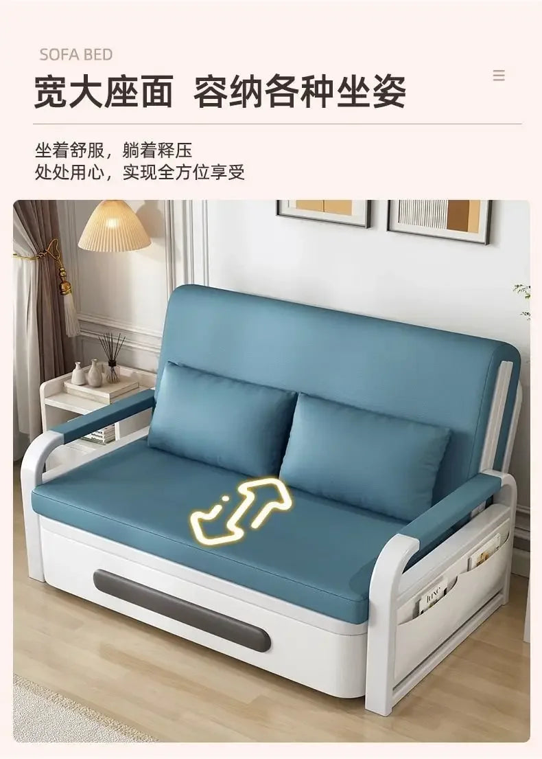 Sofa bed integrated dual-purpose small apartment Internet celebrity balcony multi-function retractable bed New technology