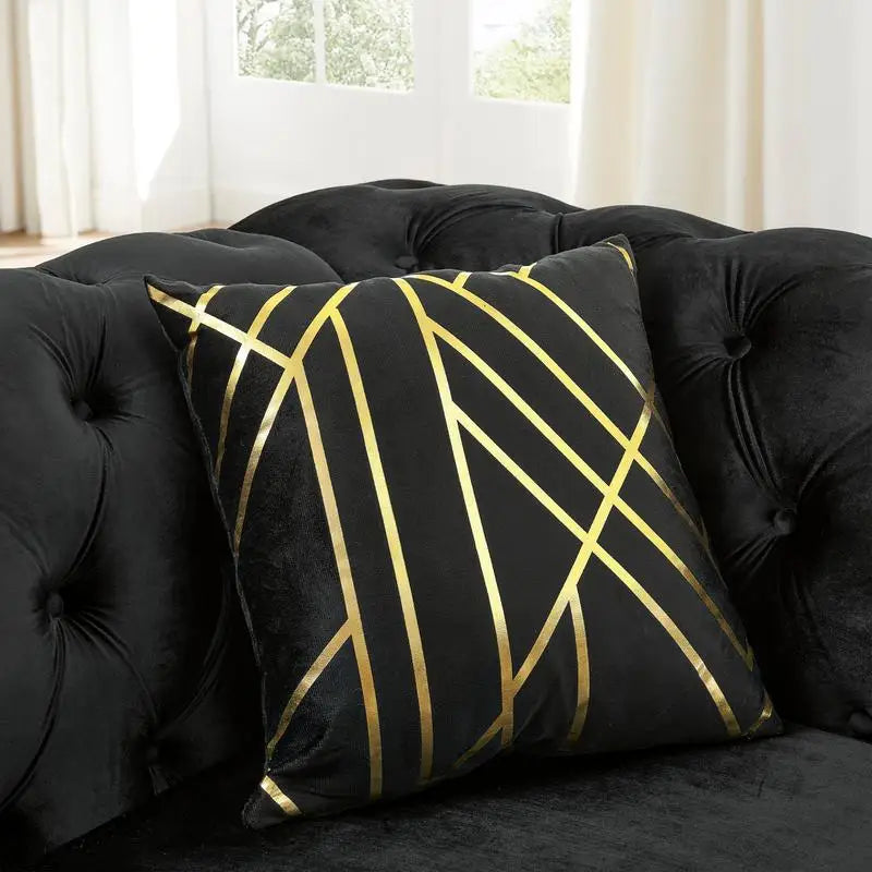 110.5" Luxury Velvet L-Shaped Chesterfield Sofa With Gold Stainless Steel Accents Divano Soggiorno Apartment Furniture Couch