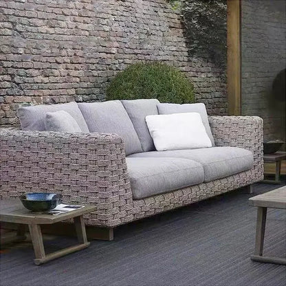 Outdoor rattan sofa combination villa courtyard garden furniture homestay outdoor restaurant lounge chair